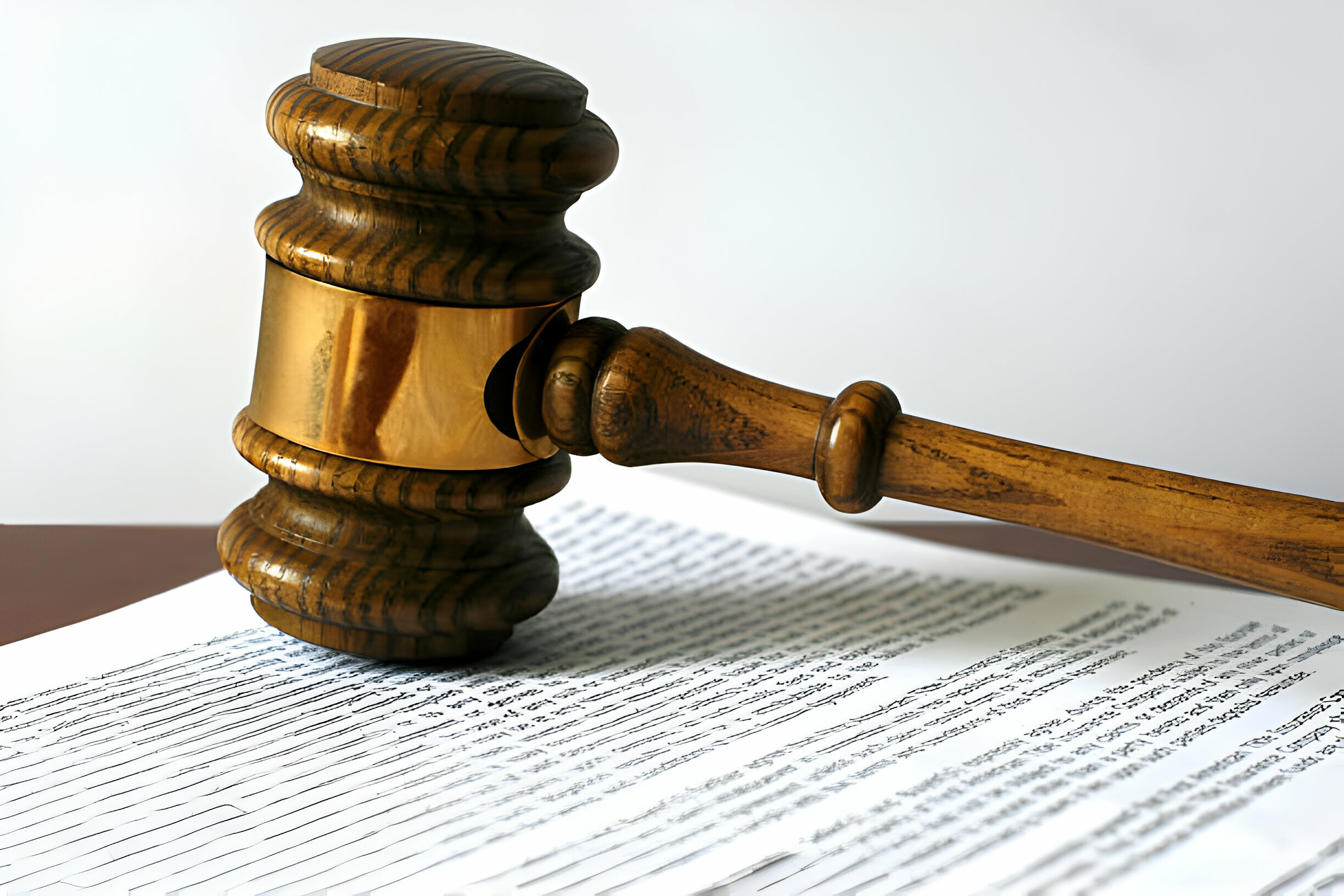 Gavel resting on a legal document